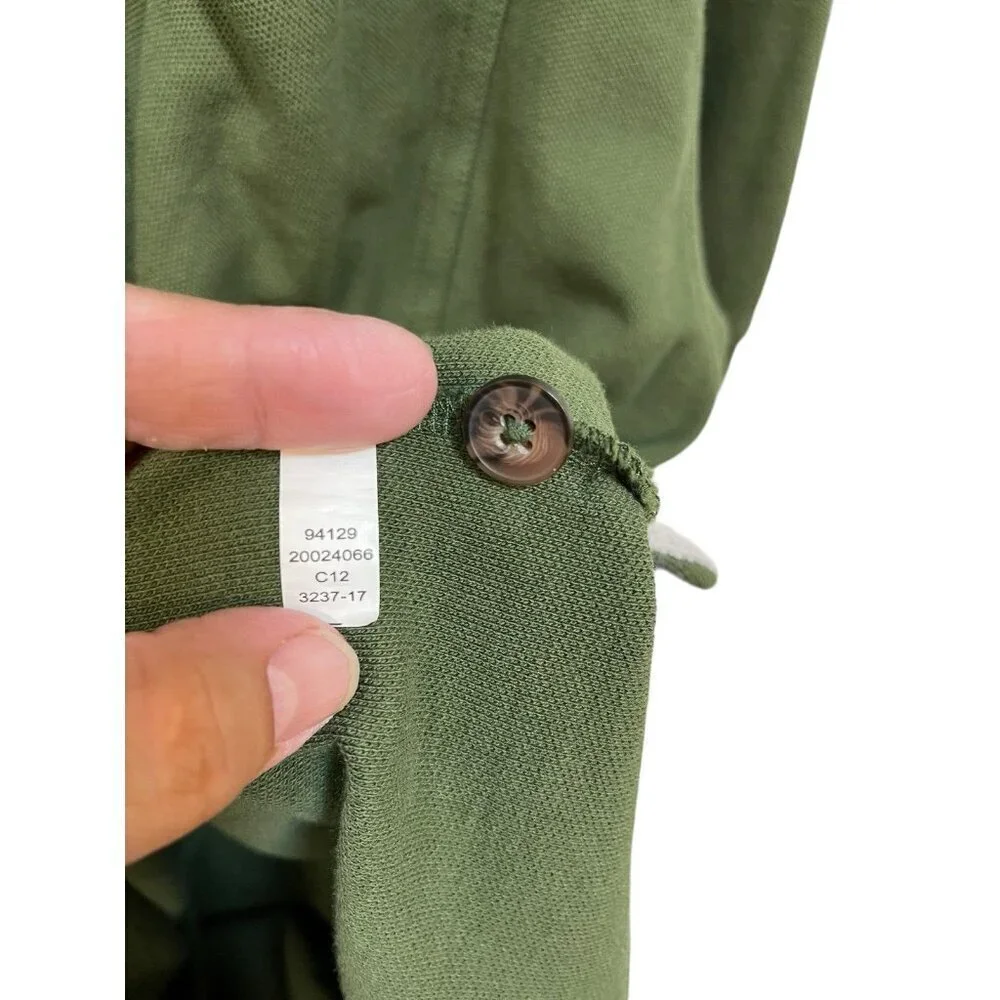 Duluth Trading Co Cotton Shirt Men's 2XL Polo Longtail Outdoor Olive Green